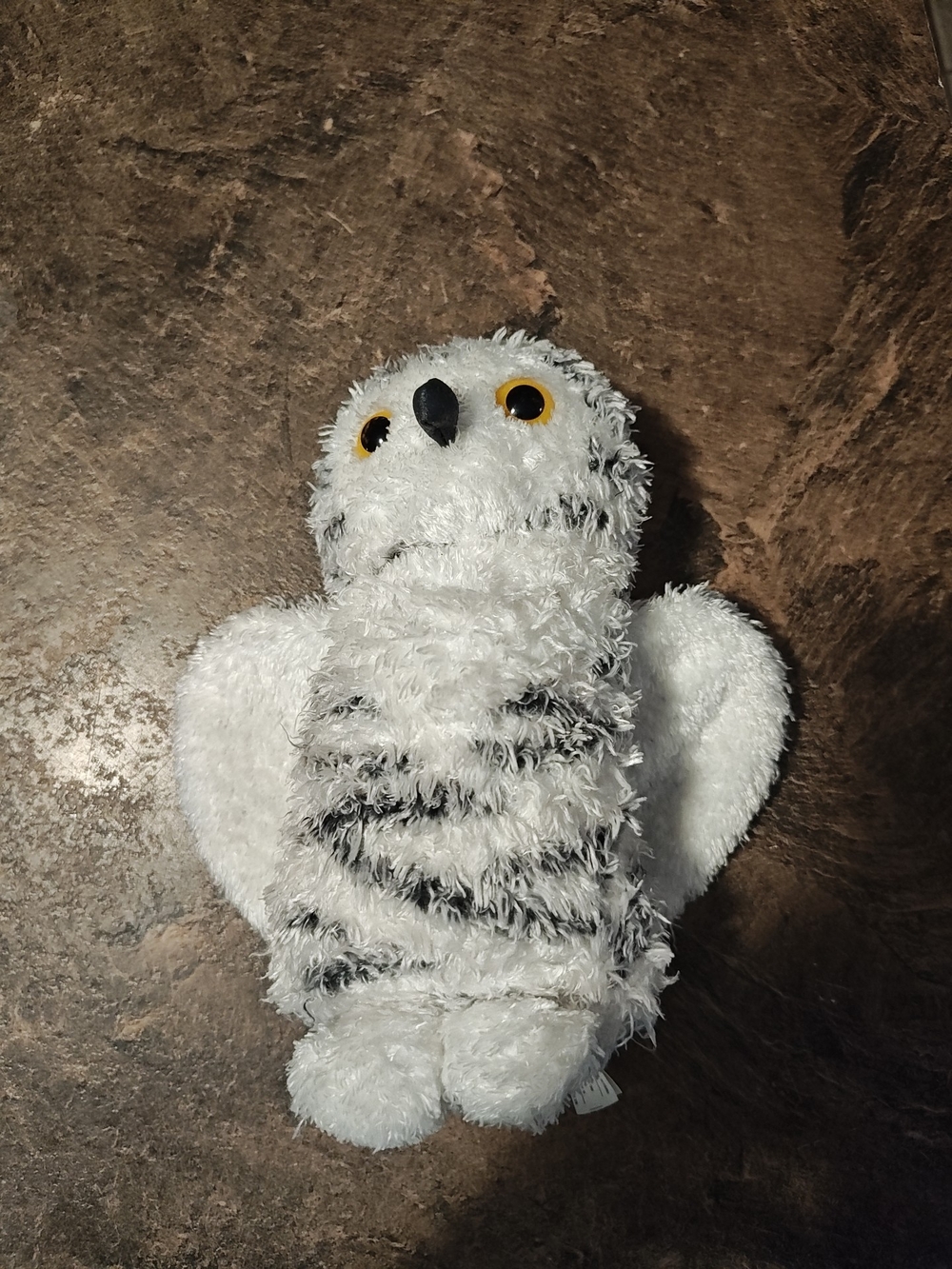 White & Black Plush Owl Small Stuffed Animal
